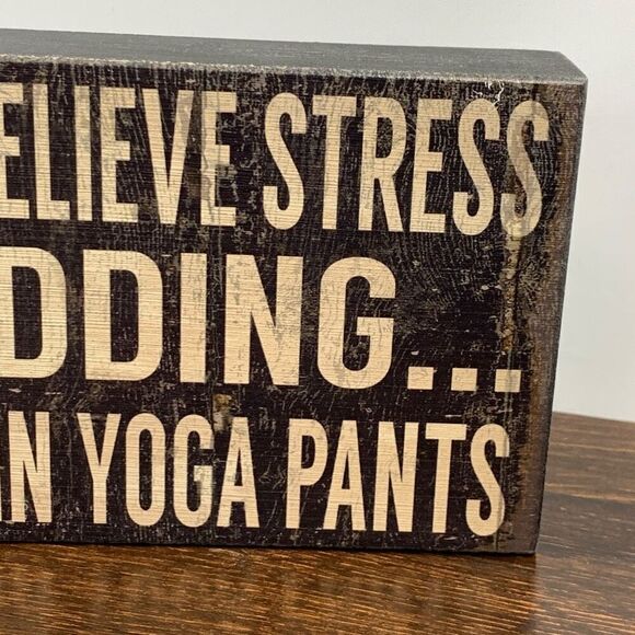 Quill To Paper By Sixtrees Handcrafted Relieving Stress With Yoga Sign Black - Picture 5 of 5